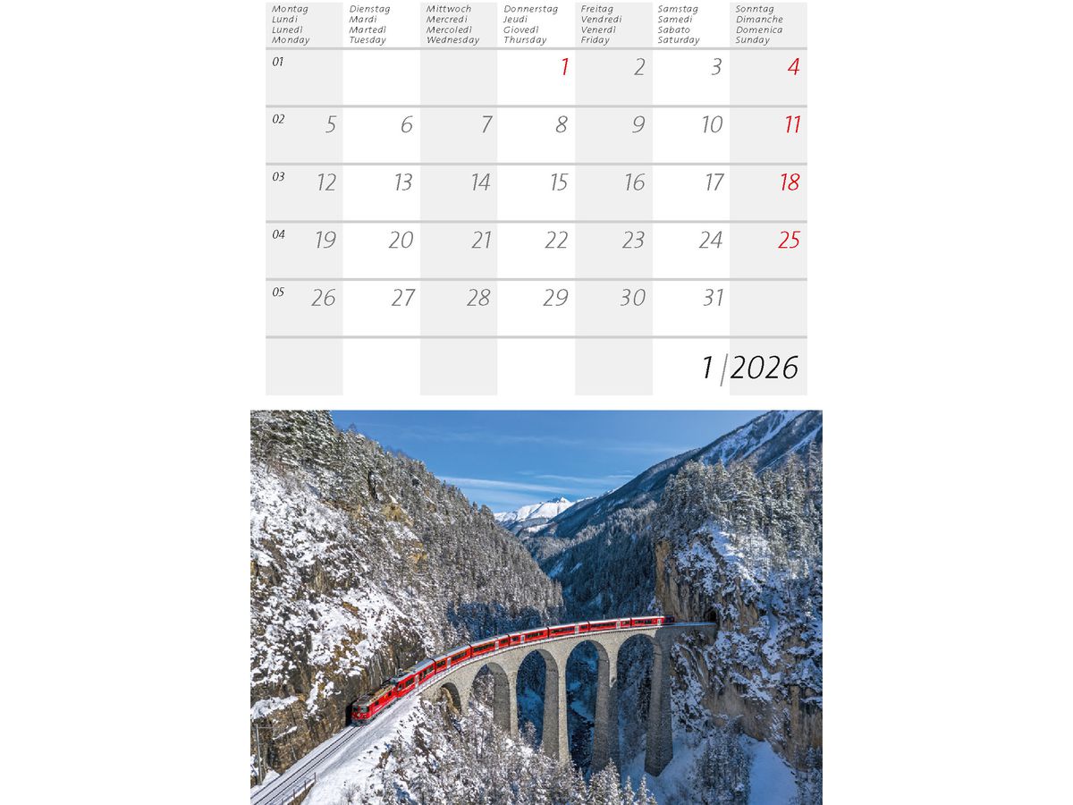 CALENDARIA Bildkalender 2026 9783036205366 Schweiz klein ML 14.8x22cm (9783036205366)