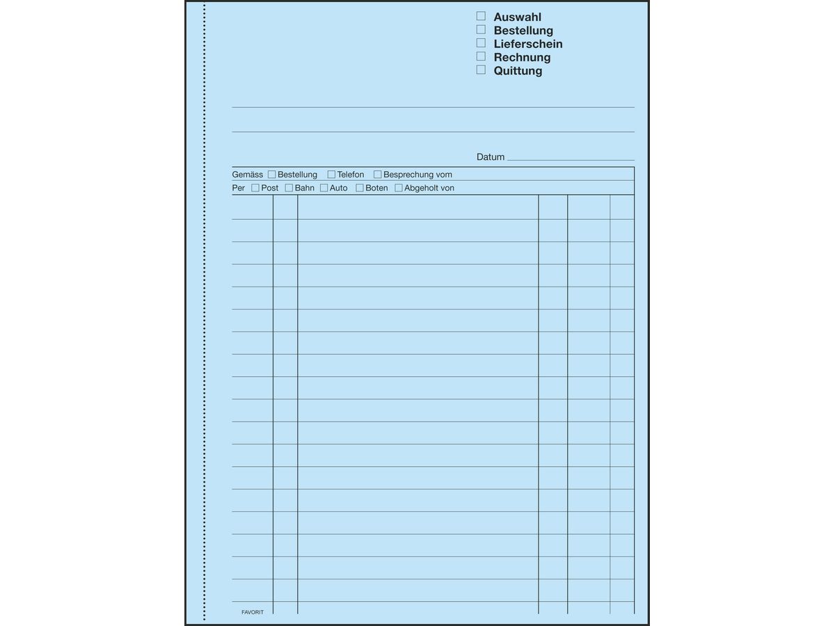 FAVORIT Livre à usage multiple All. A5 9113 OK papier autocopiant 50x2 flls. (7612149047094)