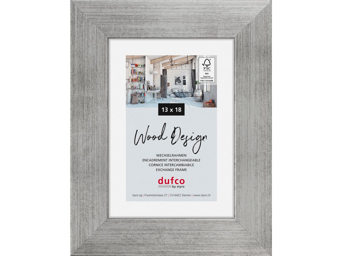 DUFCO Cadre bois 13x18cm 1610.80066 Larisis argent (7612176081955)