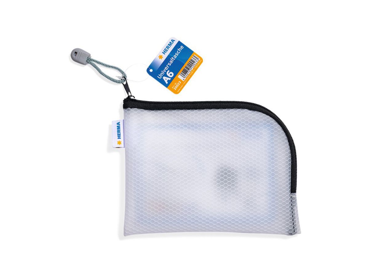 HERMA Tasca documenti con zip A6 20023 nero, 19x14cm (4008705200233)