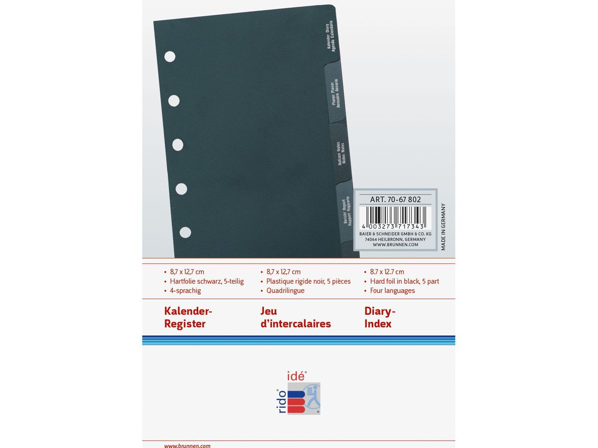 RIDOIDE Timing 3 registre principal 7067802.26 Intern. 5 parties 9x16cm (4003273717343)