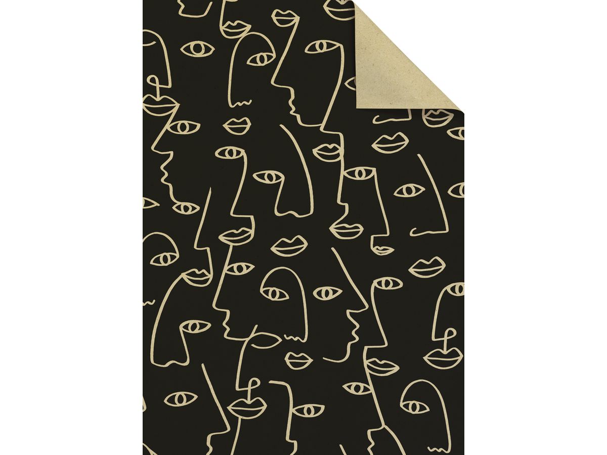 STEWO Geschenkpapier Ardik 2512534170 schwarz 50x70cm (7630050869376)