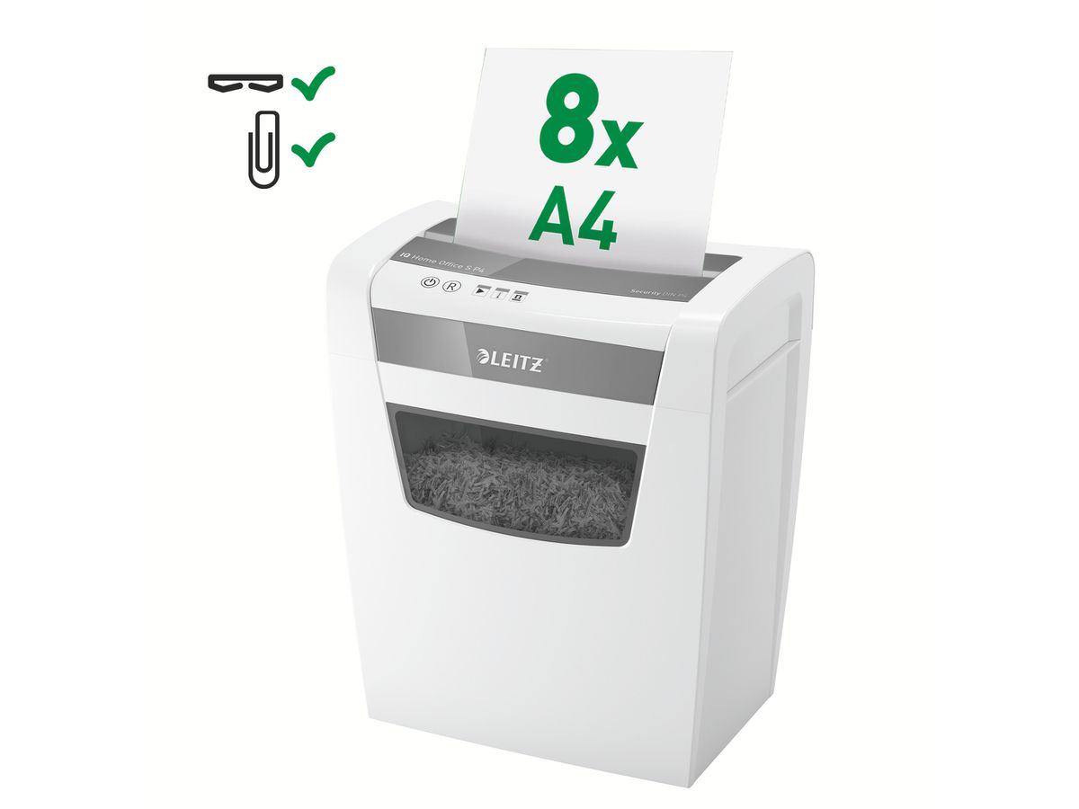 LEITZ Destructeur doc IQ Home Office 8036-00-00 Modèl S P4 80360000 12 feuill. (4002432134977)