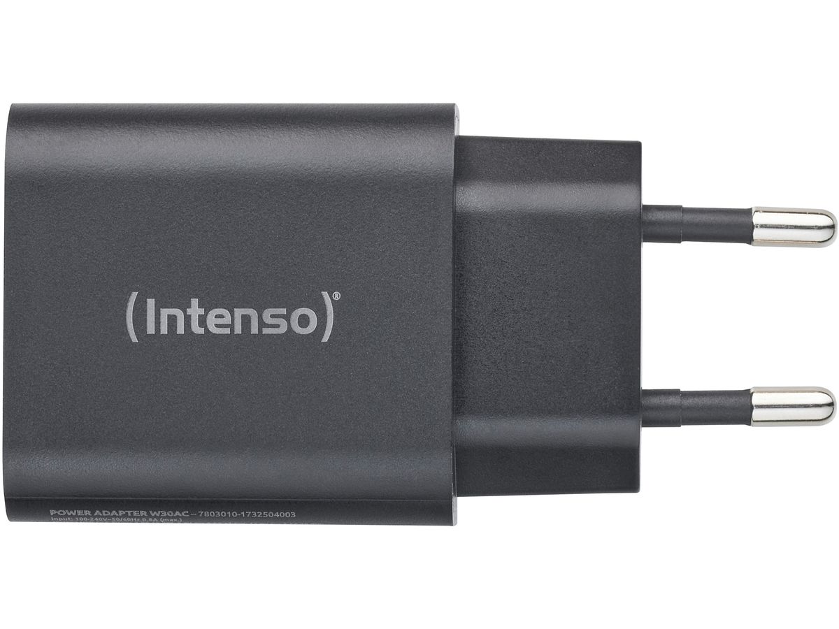 INTENSO Power Adapter W30AC Charger 7803010 30W, USB-A & USB-C black (4034303035915)