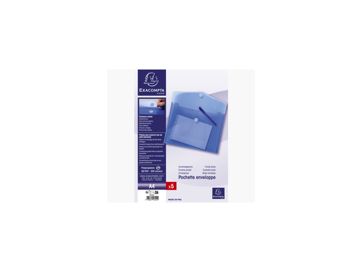 EXACOMPTA Borsa documenti A4 56422E PP, blu (3130631564224)