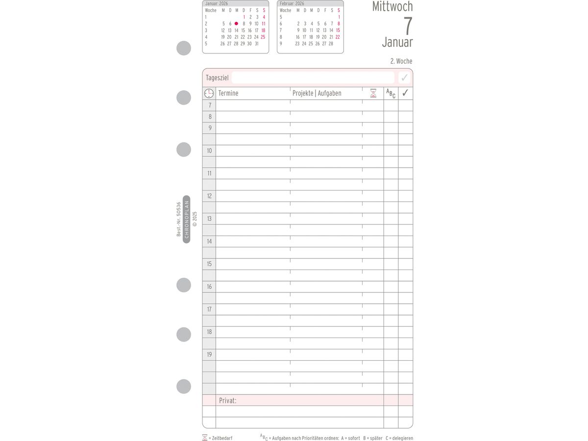 CHRONOPLAN Set annuel plan journ. 2026 50536Z.26 1J/1P Midi (4004182088494)