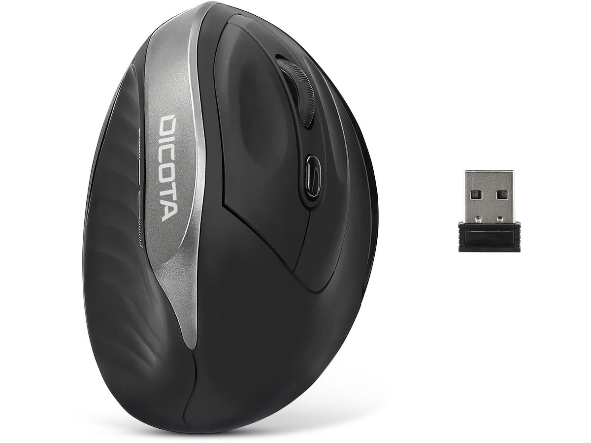 DICOTA Wless Ergonomic Mouse RELAX D31981 Black (7640186417464)