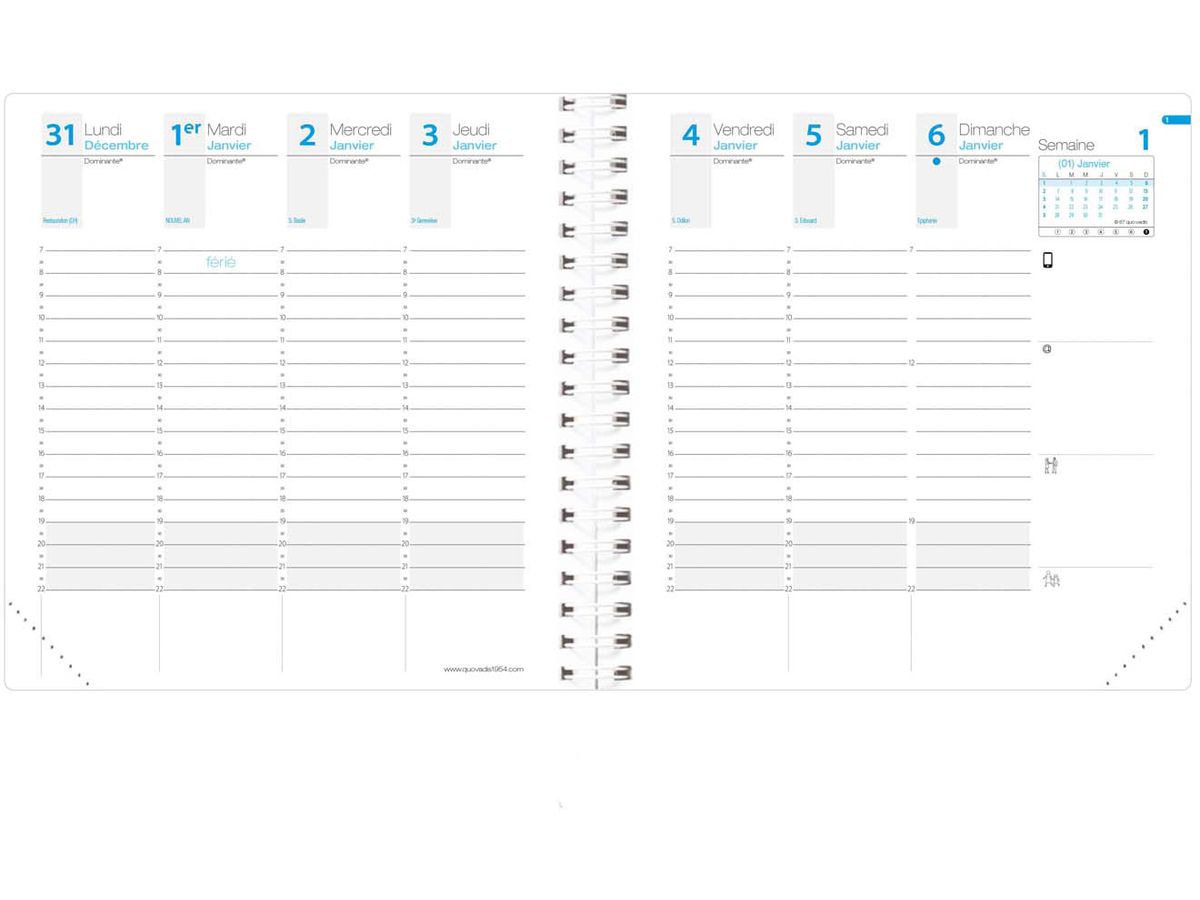 QUO-VADIS Agenda Time&Life medi. 2026 540131Q 1S/2P argent FR 16x16cm (3371010523771)