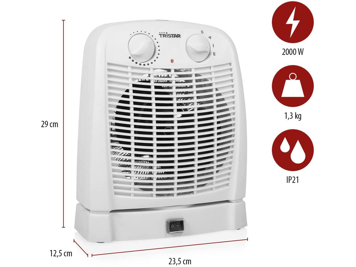 TRISTAR Radiateur soufflant 2000W KA-5059 blanc (8713016089496)