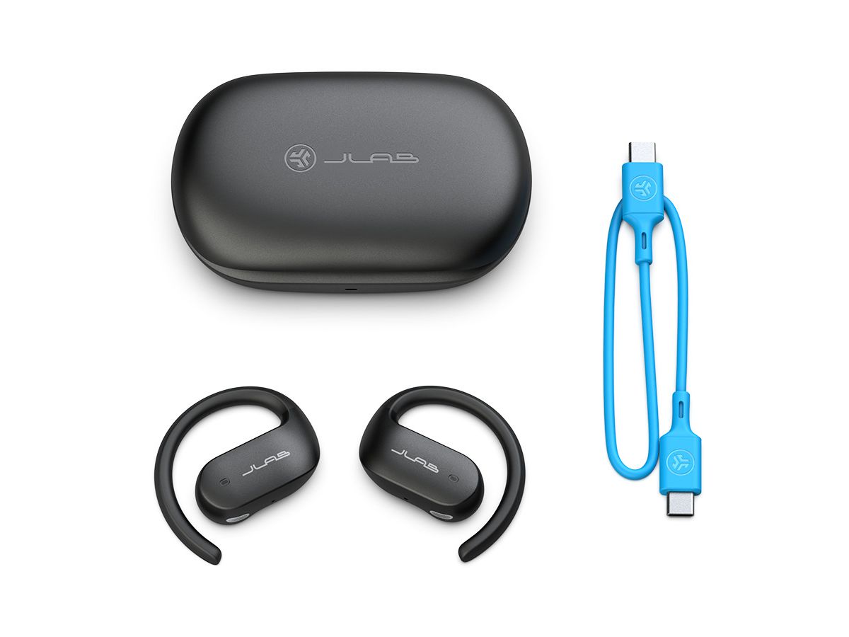 JLAB JBuds Open Sport 2 Earbuds IEUEBJBOPSPRTRBLK82 True Wireless, Black (0810119072627)