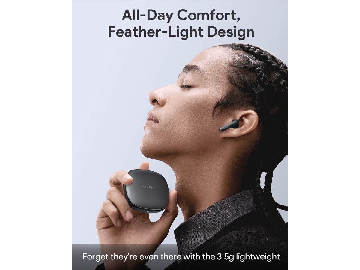 AUKEY Move Portable Earbuds EP-B2 GR TWS, Hybrid ANC Grey (0689323788637)