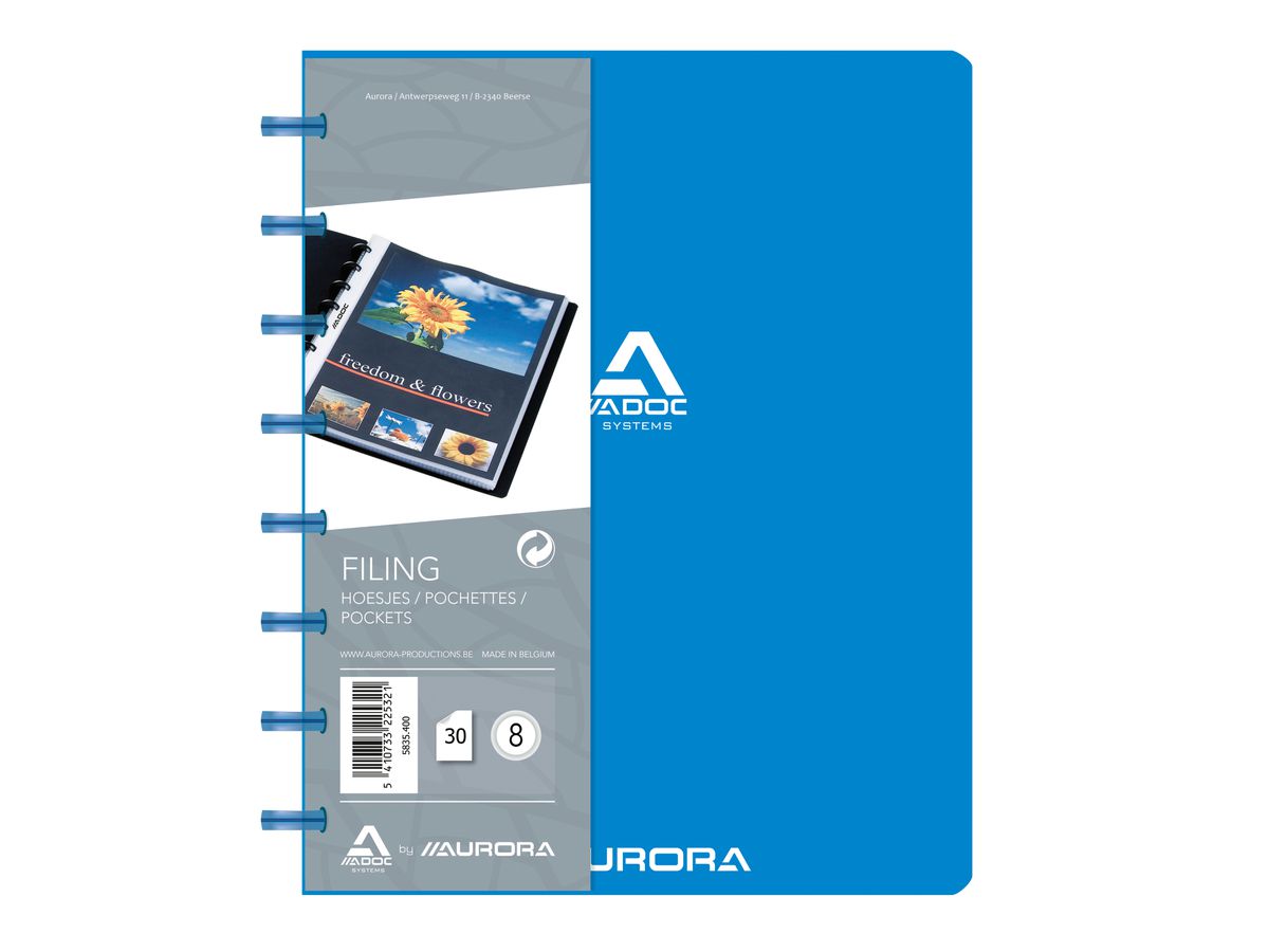ADOC Cartella ad anelli Standard A5 5835.400 blu 30 sacchi (5410733225321)