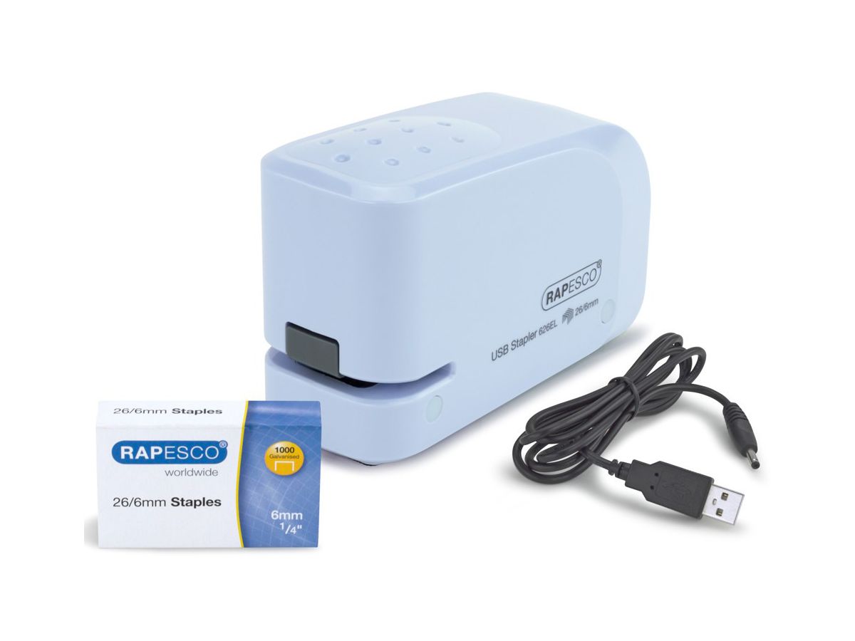 RAPESCO Agrafeuse Autom. USB/Batterie 1452 bleu (5018505011372)