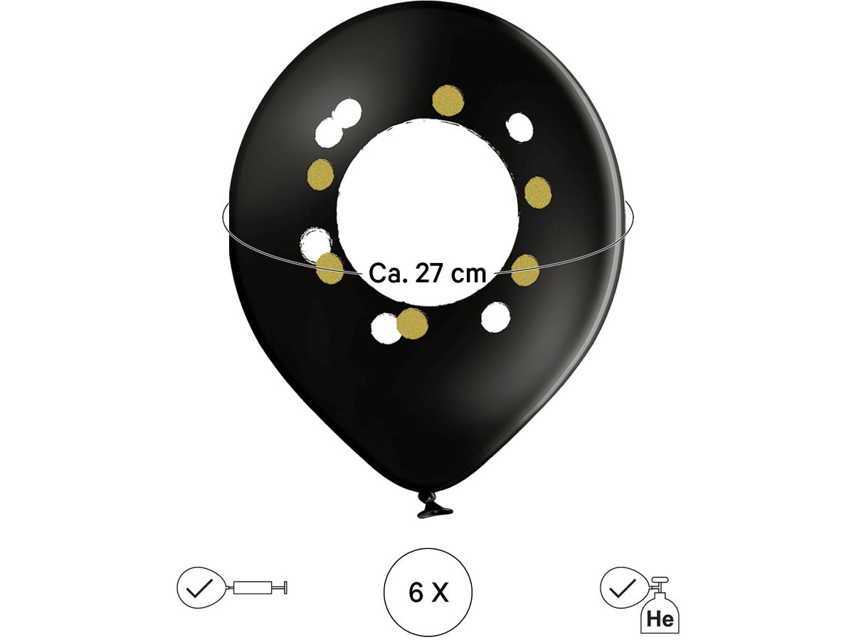 I AM CREATIVE Ballons DIY Inscription 27cm 1000-1069 noir 6 pièces (7611983246953)