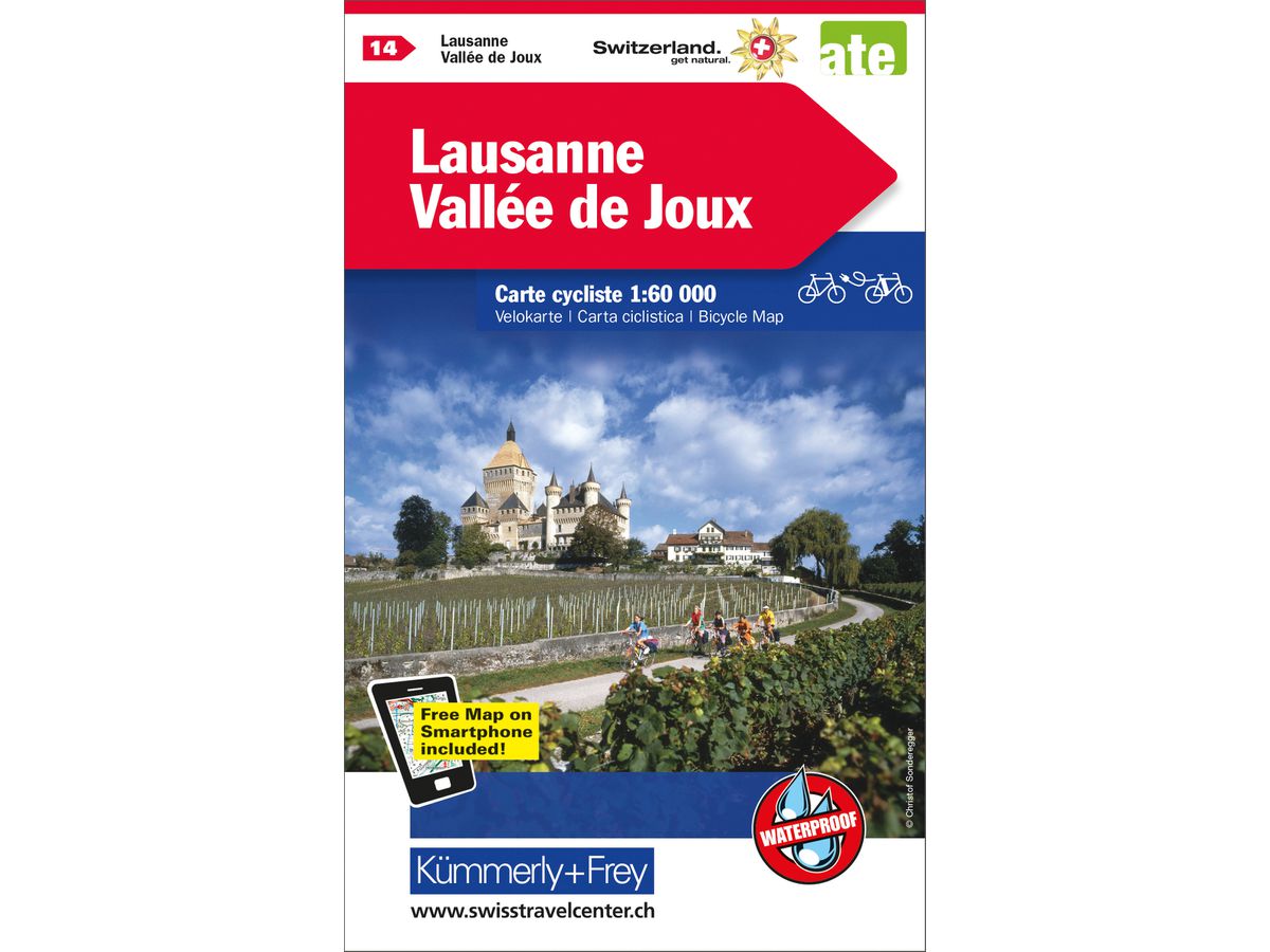 KÜMMERLY+FREY Carte vélo 325902414 Lausanne-Vallée Joux 1:60'000 (9783259024140)