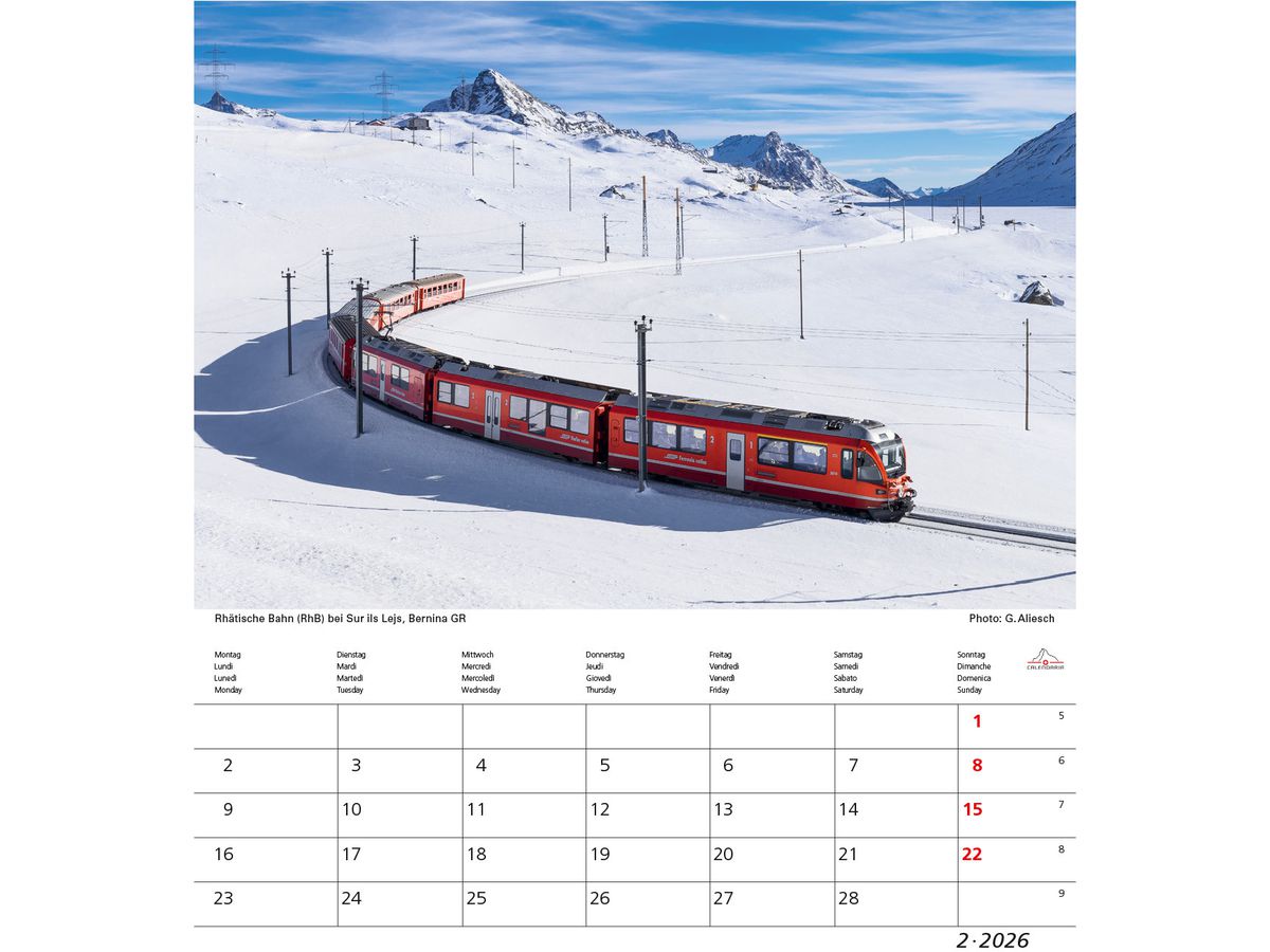 CALENDARIA Bildkalender 2026 9783036205359 Schweiz ML 21x24cm (9783036205359)