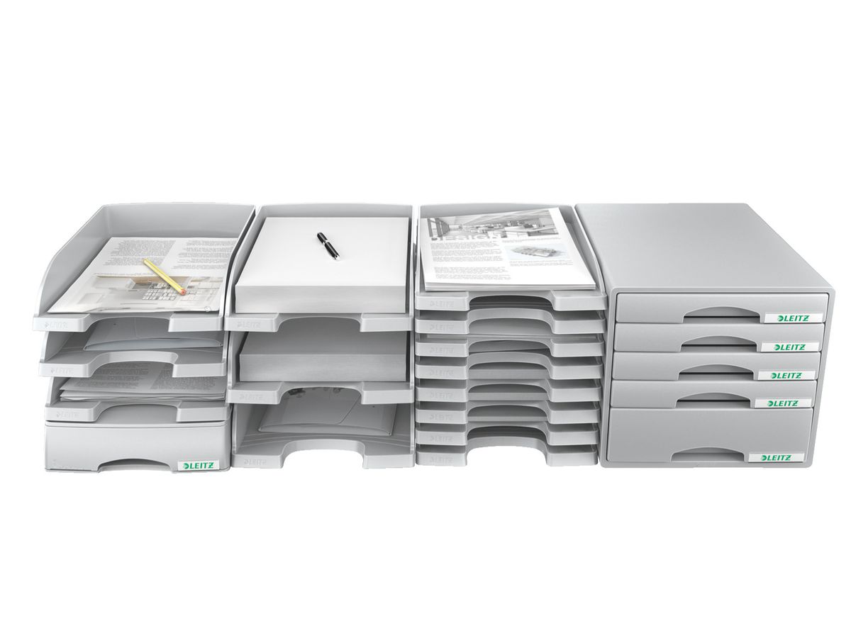 LEITZ Corbeille Courrier Plus A4 52370085 gris (4002432376209)