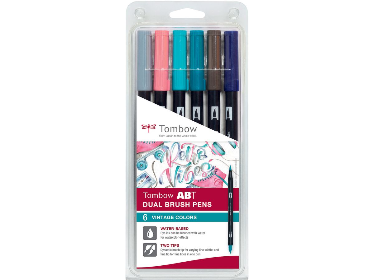 TOMBOW ABT Dual Brush Pen ABT-6P-5 Vintage Colours 6 pcs. (4003198104839)