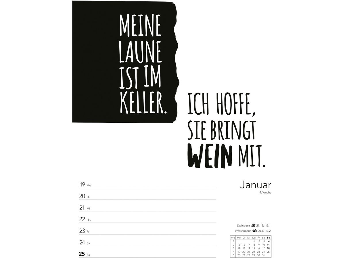 HARENBERG Agenda hebdomadaire 2026 3310134+26 Sprüche-Kalender DE 25x35.5cm (9783840036811)