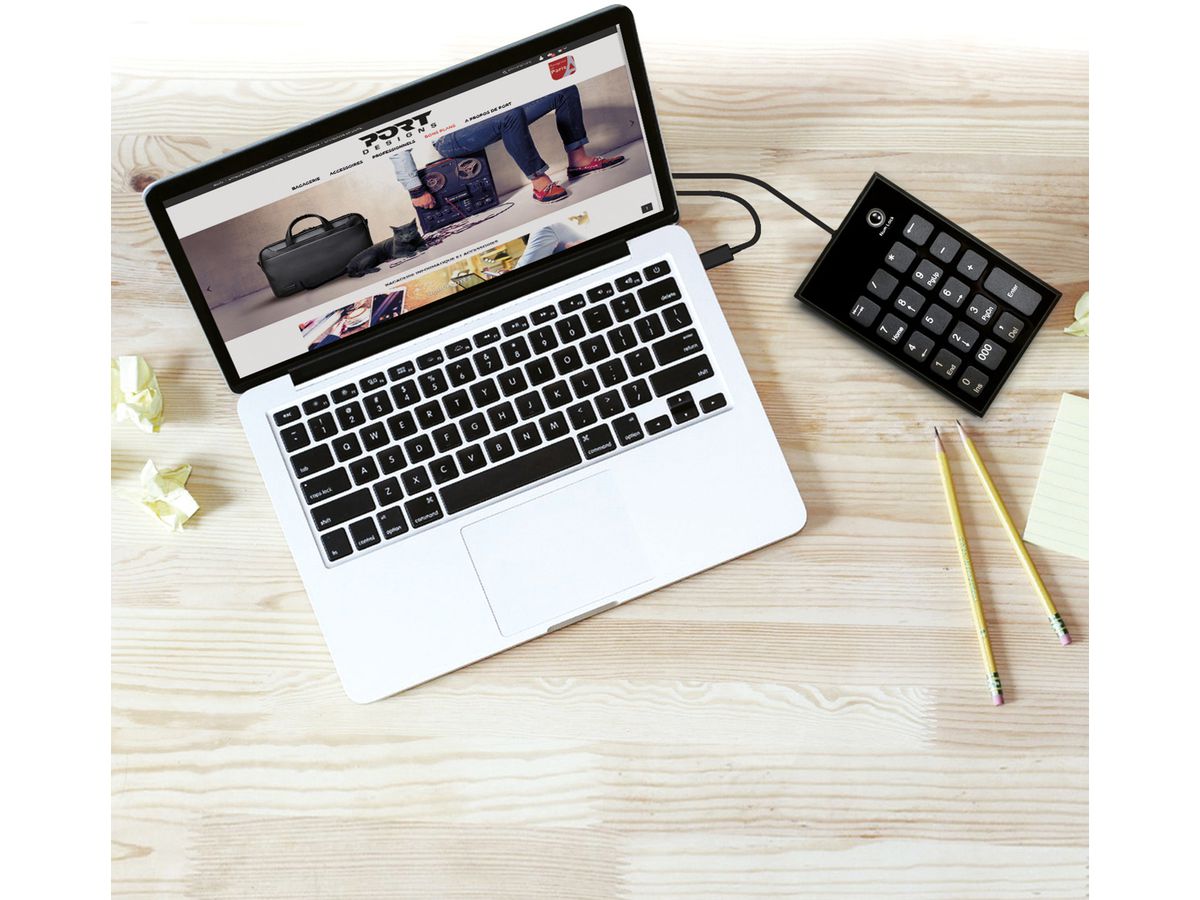 PORT Numeric Keypad wired 900801 USB-C/USB-A, PC/Mac (3567049008017)