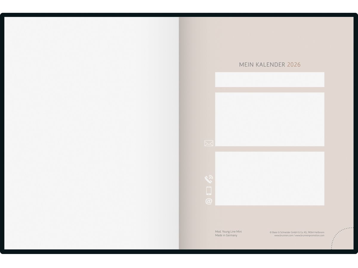 RIDOIDE Agenda poche Design Line 2026 7013607026.26 1S/2P Heart AL 12x16cm (4003273789333)