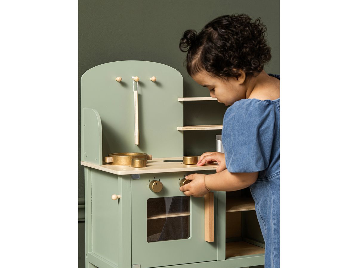 JABADABADO Küche m.Topf und Pfanne W7253 grün 56x32x78cm (7332599072537)