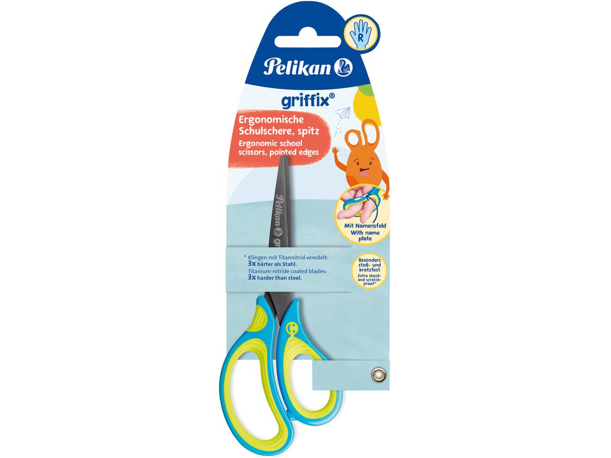 PELIKAN Ciseaux Griffix 810241 fresh blue, droitiers (4012700810243)