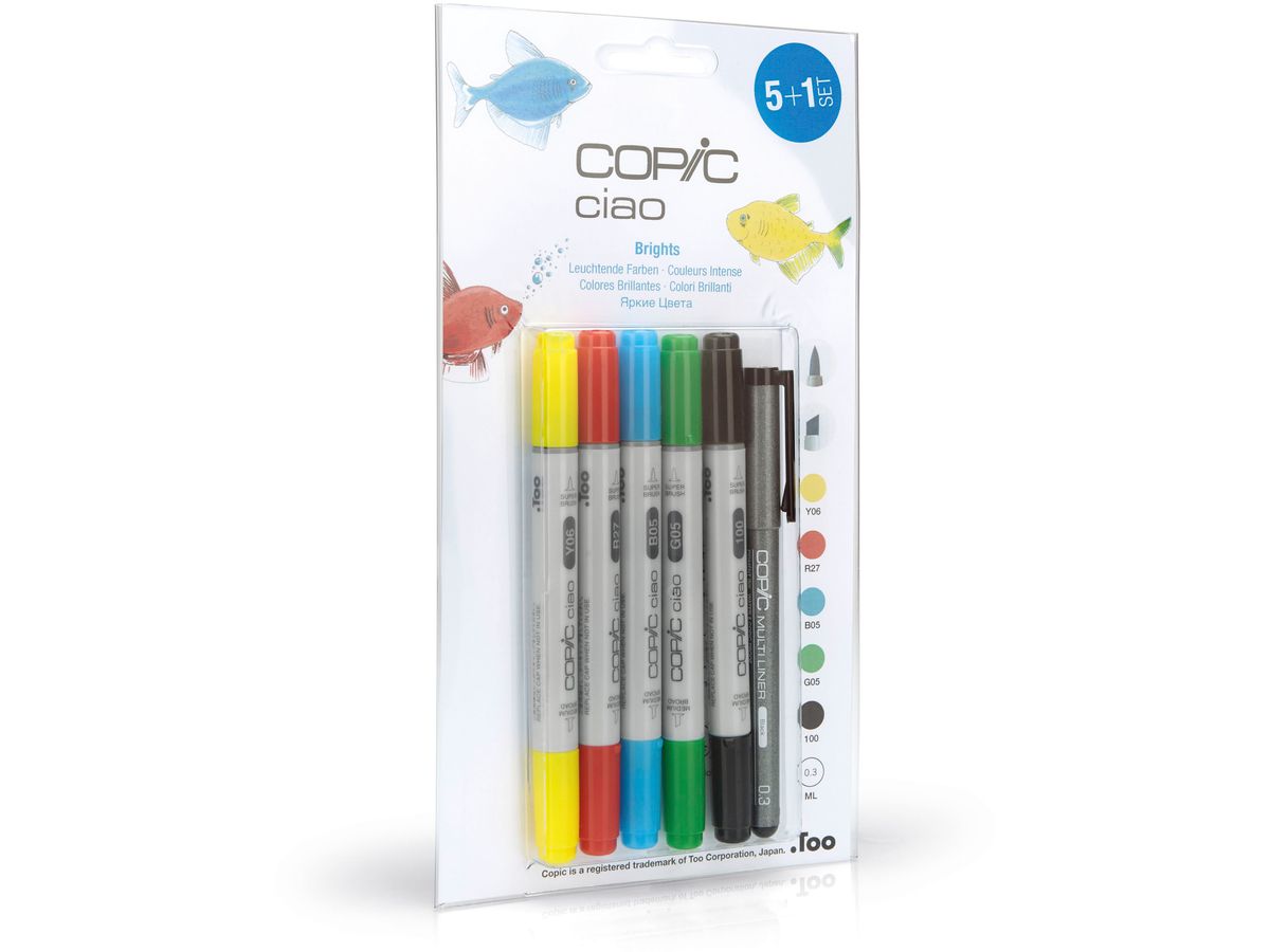 COPIC Marker Ciao 22075550 5+1 Set Brights (4013695261348)