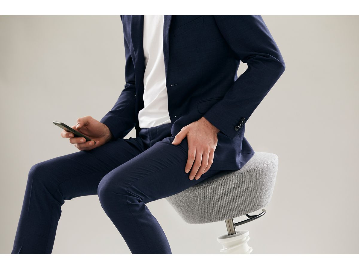 AERIS Sitzhocker Swopper 101STWHWHCP0 weiss/schwarz, mit Gleiter (4250200423192)