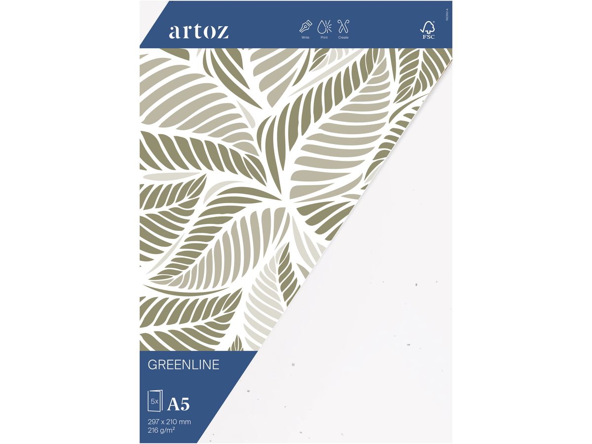 ARTOZ Cartes 1001 A5 19239226-211 216g, birch 5 feuilles (7612996824343)