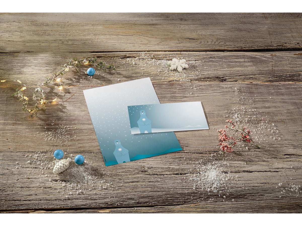 SIGEL Busta di Natale 11x22cm DU259 Polar bear with candle (4004360795060)