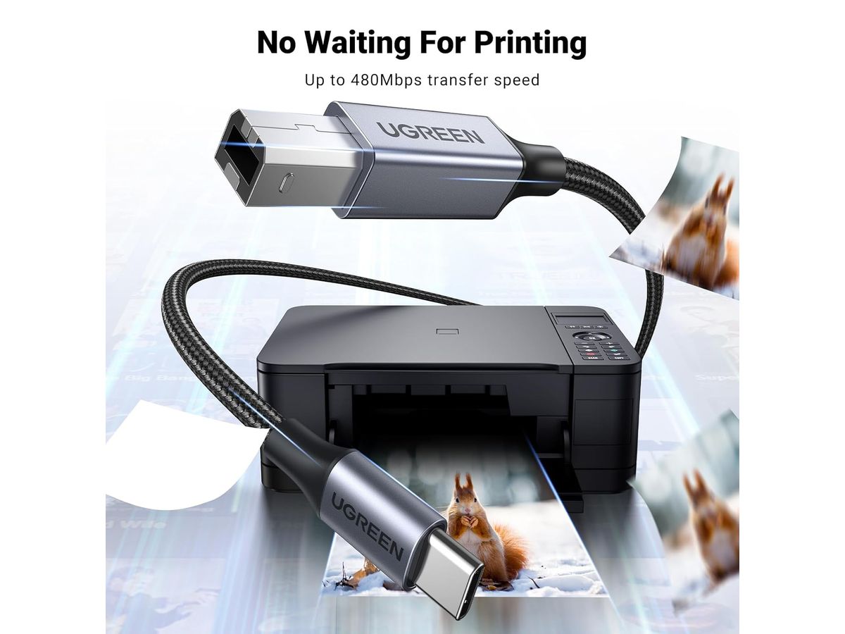UGREEN Printer Cab. USB-C-USB-B 2.0 80808 3m,Black,BB (6957303888085)