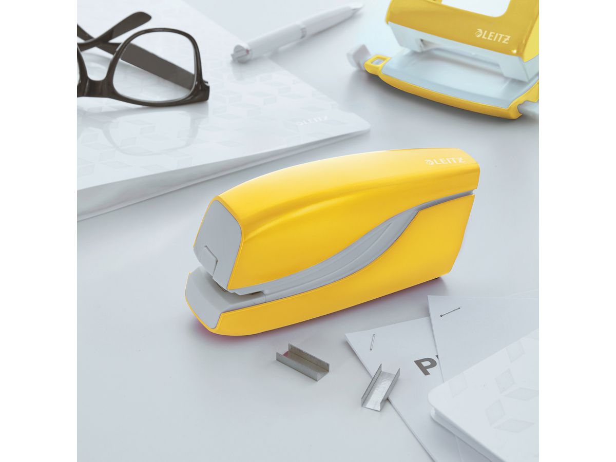 LEITZ Agrafeuse electron. NeXXt 5566 5566-10-16 jaune 10 feuilles (4002432122332)