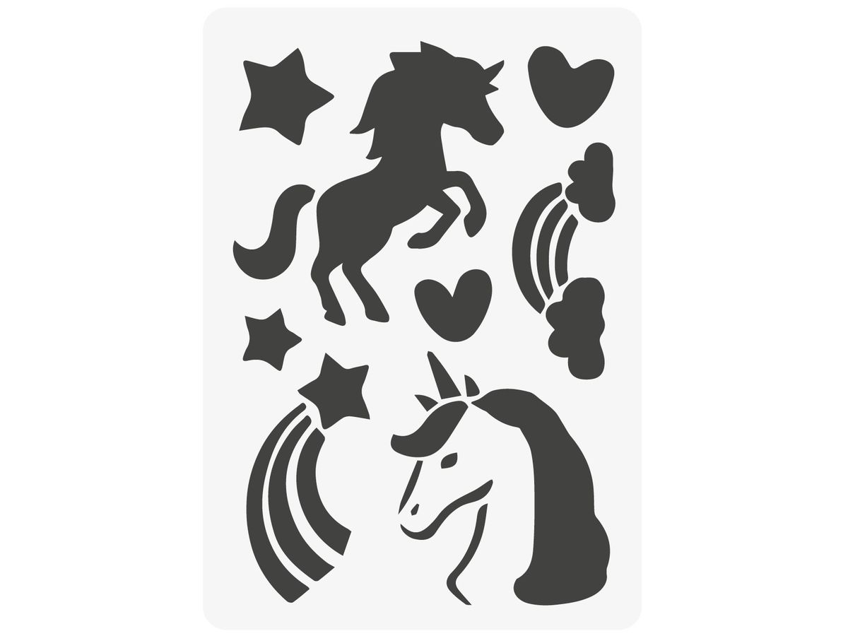 I AM CREATIVE Pochoir 2000.71 Kids A5, Licornes (7611983205752)