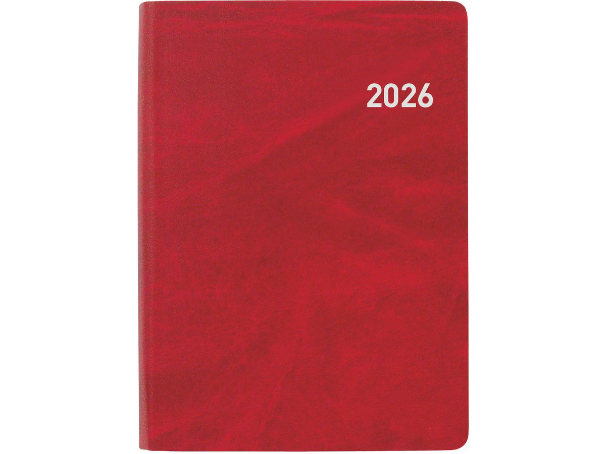 BIELLA Taschenagenda Rex 2026 825301450026U 1W/2S rot ML 10.1x14.2cm (7611365525492)