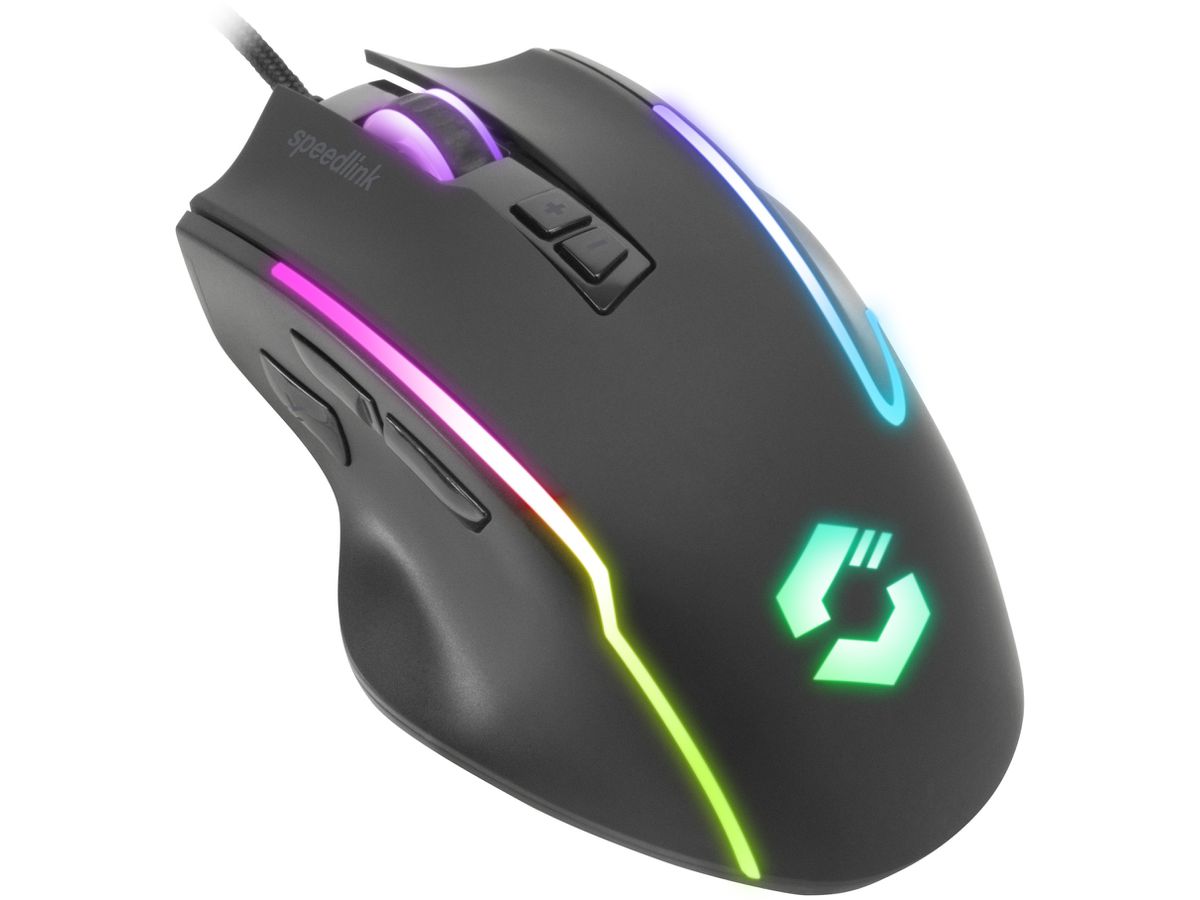 SPEEDLINK DECUS NX Gaming Mouse RGB SL-680024-RRBK Wired, Rubber-Black (4027301335972)