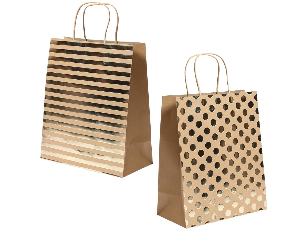 I AM CREATIVE Sacs papier, 4 pcs 4088.05 brun/doré, 25.4x30x12.7cm (7611983170593)