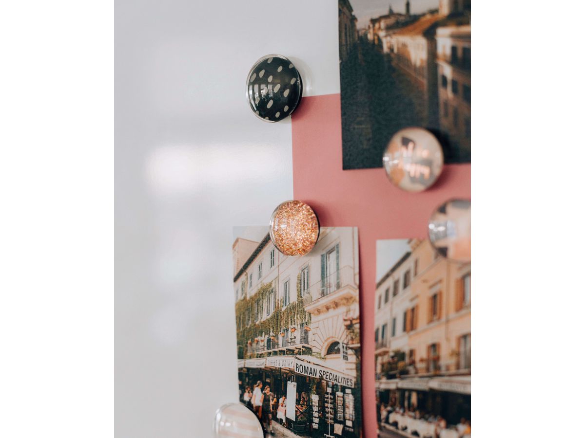 I AM CREATIVE Aimant Happy Let`s Organize 4035.54 Verre, 2.5x1cm 6 pièces (7611983215515)