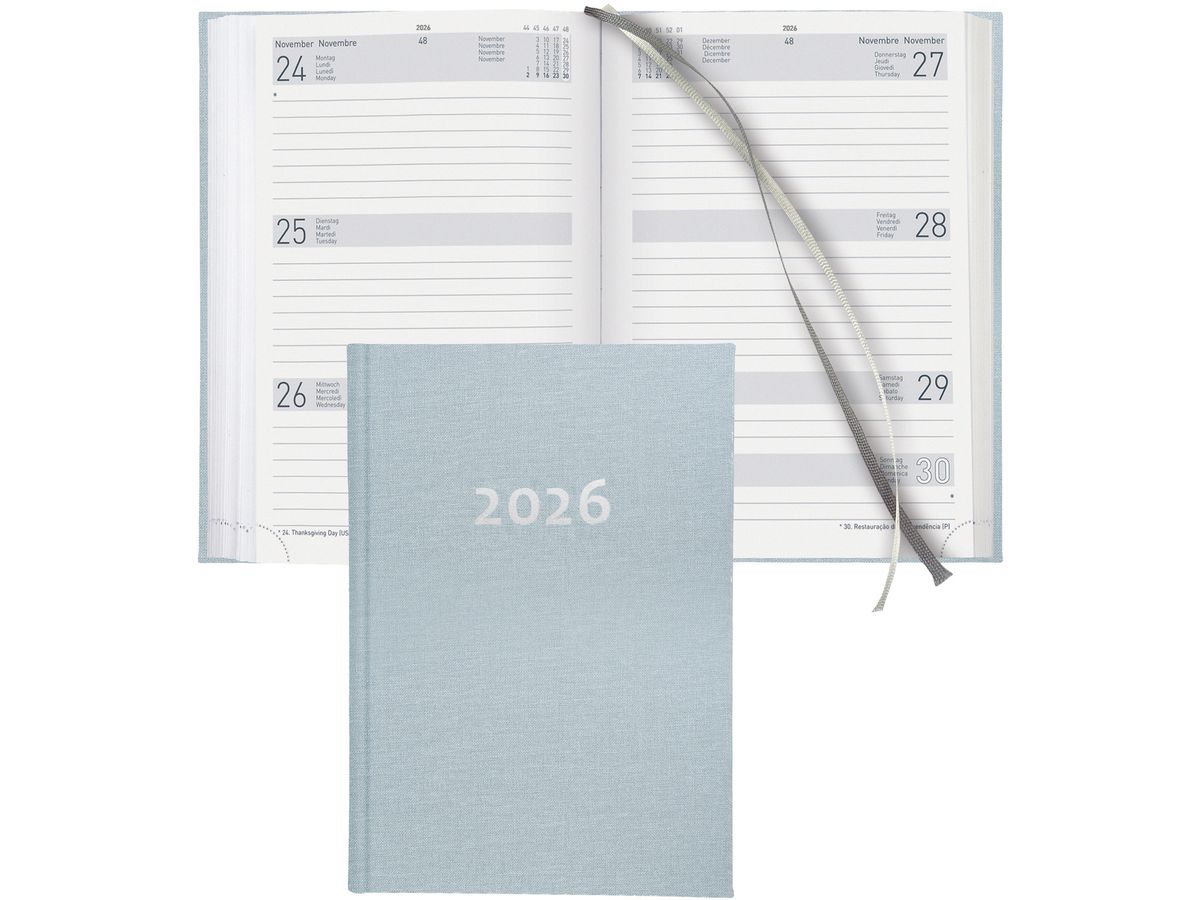 BIELLA Agenda Dispo Term 2026 808548060026U 1S/2P bleu cl. ML 14.5x20.5cm (7611365524211)