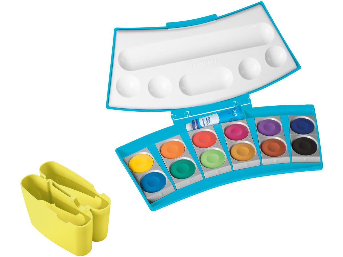 PELIKAN Farbkasten ProColor 701204 Türkis/Neongelb 12 Farben (4012700701206)