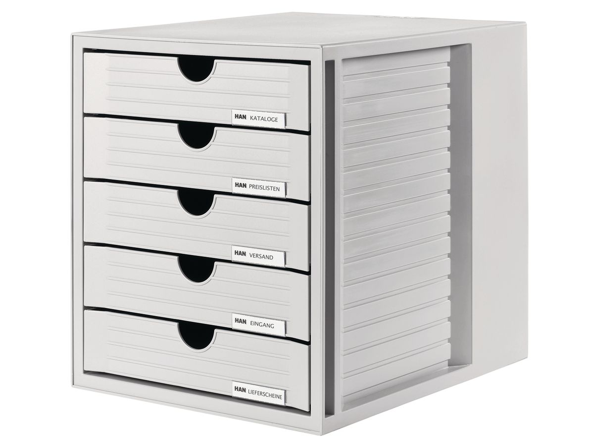 HAN Cassettiera Systembox 24.30 grigio chiaro 5 cassetti (4012473145030)