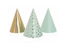 I AM CREATIVE Party Hüte, mint,gold,16cm 6010.981 6 Stück (7611983208548)
