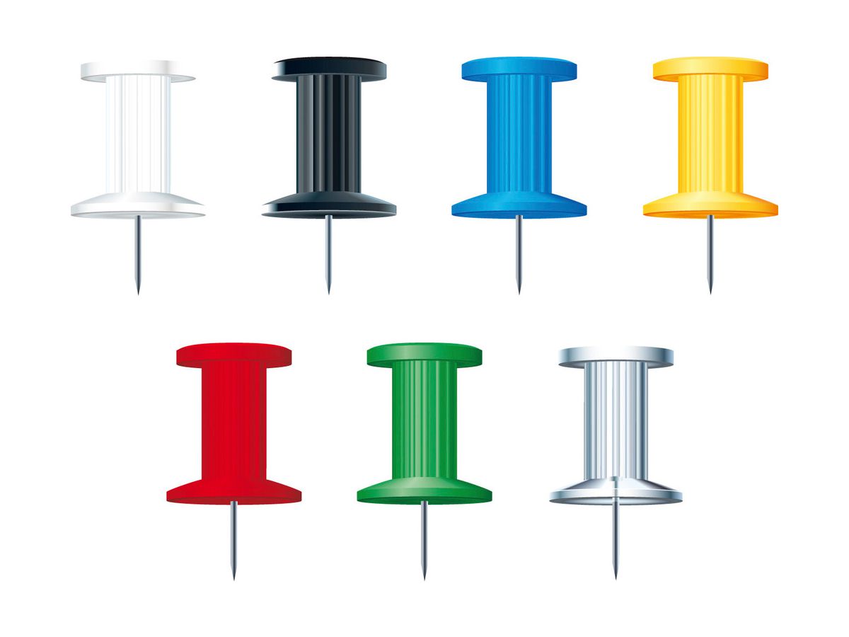 EXACOMPTA Push Pins 7mm 14740E Couleurs ass. 25 pcs. (3364220147400)