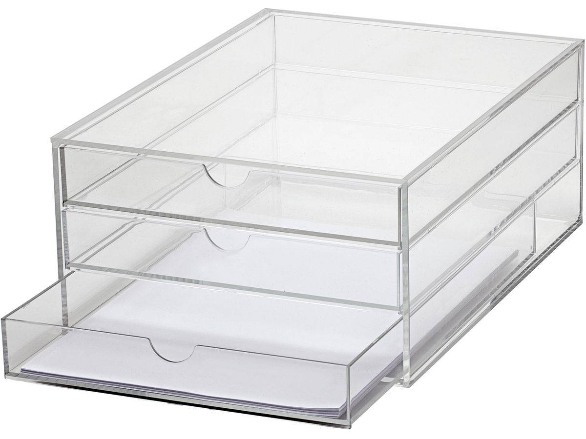 MAUL Vaschetta potadoc. Acryl A4 1950405 trasparente 3 cassetti (4002390067454)