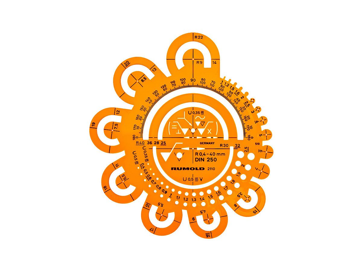 RUMOLD Arrondi Stencil 2110 160mm, DIN 250 (4012108011808)