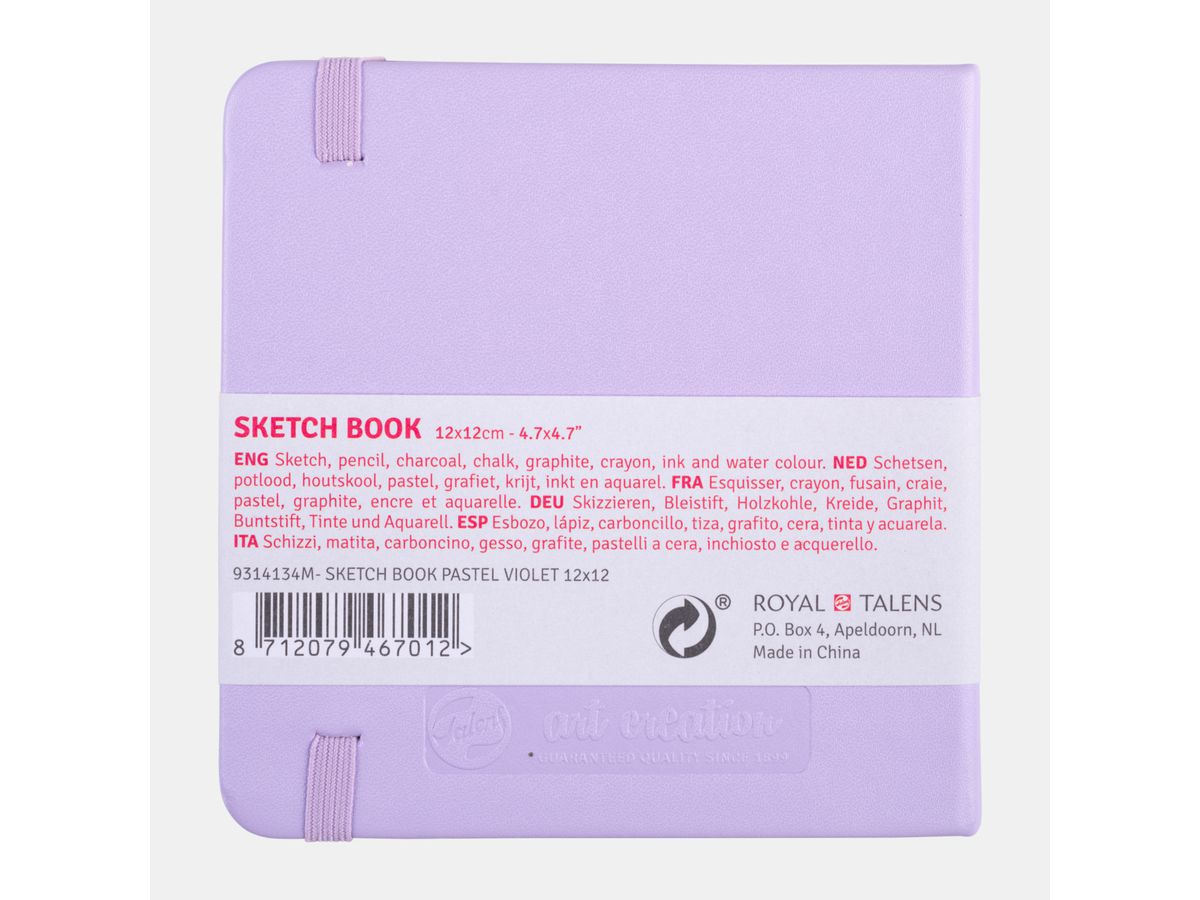 TALENS Sketchbook 12x12cm 9314134M pastelviolet 80 pages (8712079467012)