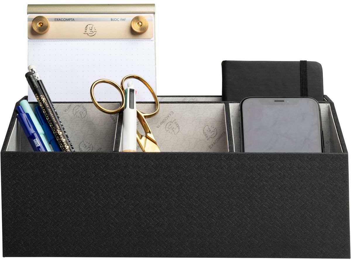 EXACOMPTA Organ. de bureau OfficeByMe 68601E 4 compartiments, noir (3130630686019)