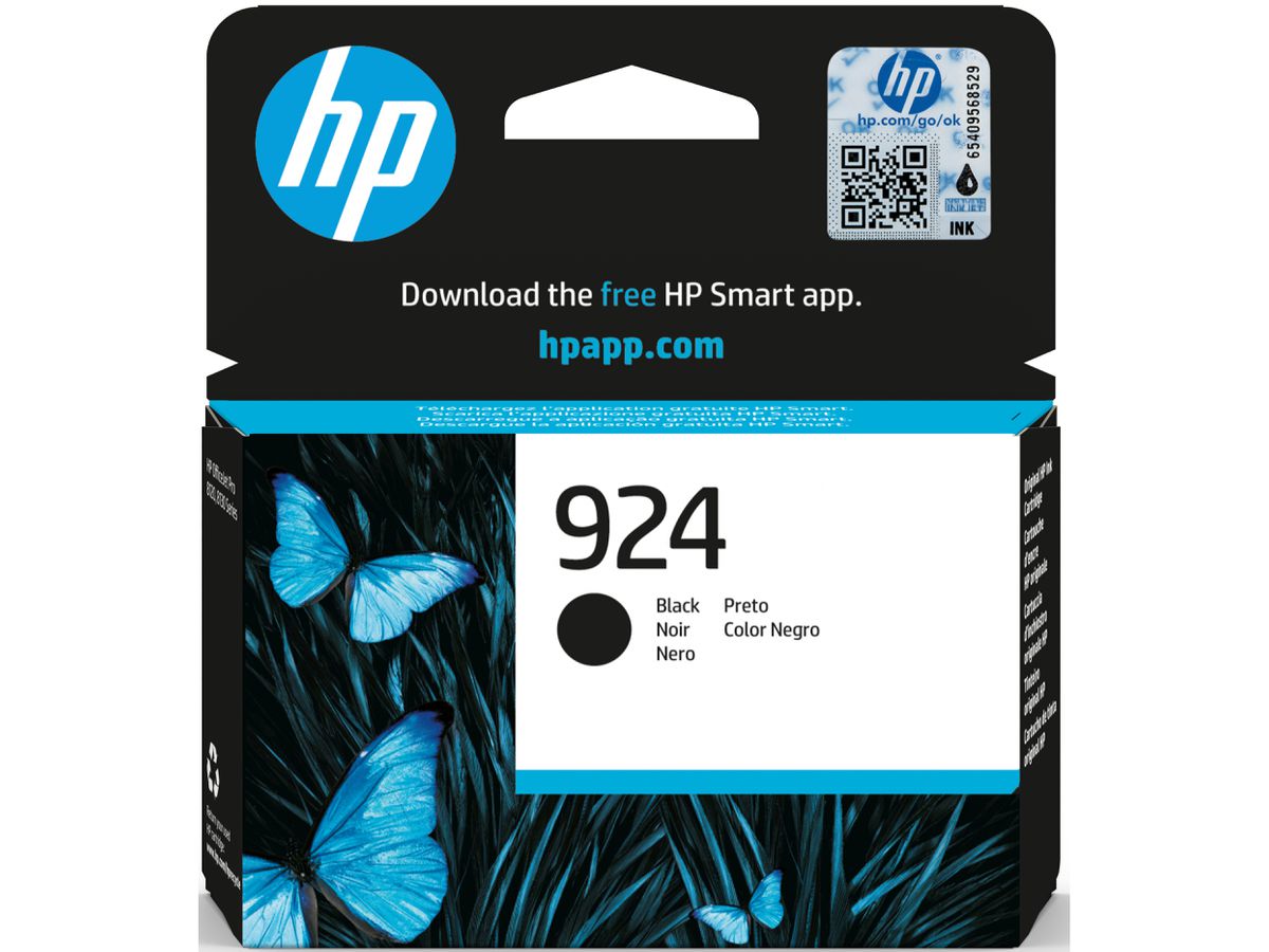 HP Tintenpatrone 924 schwarz 4K0U6NE OfficeJet Pro 8120/8130 500 S. (0196786147401)