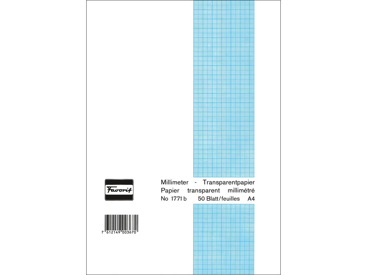 FAVORIT Bloc A4 1771 B transparent 65g 50 flls. (7612149003670)