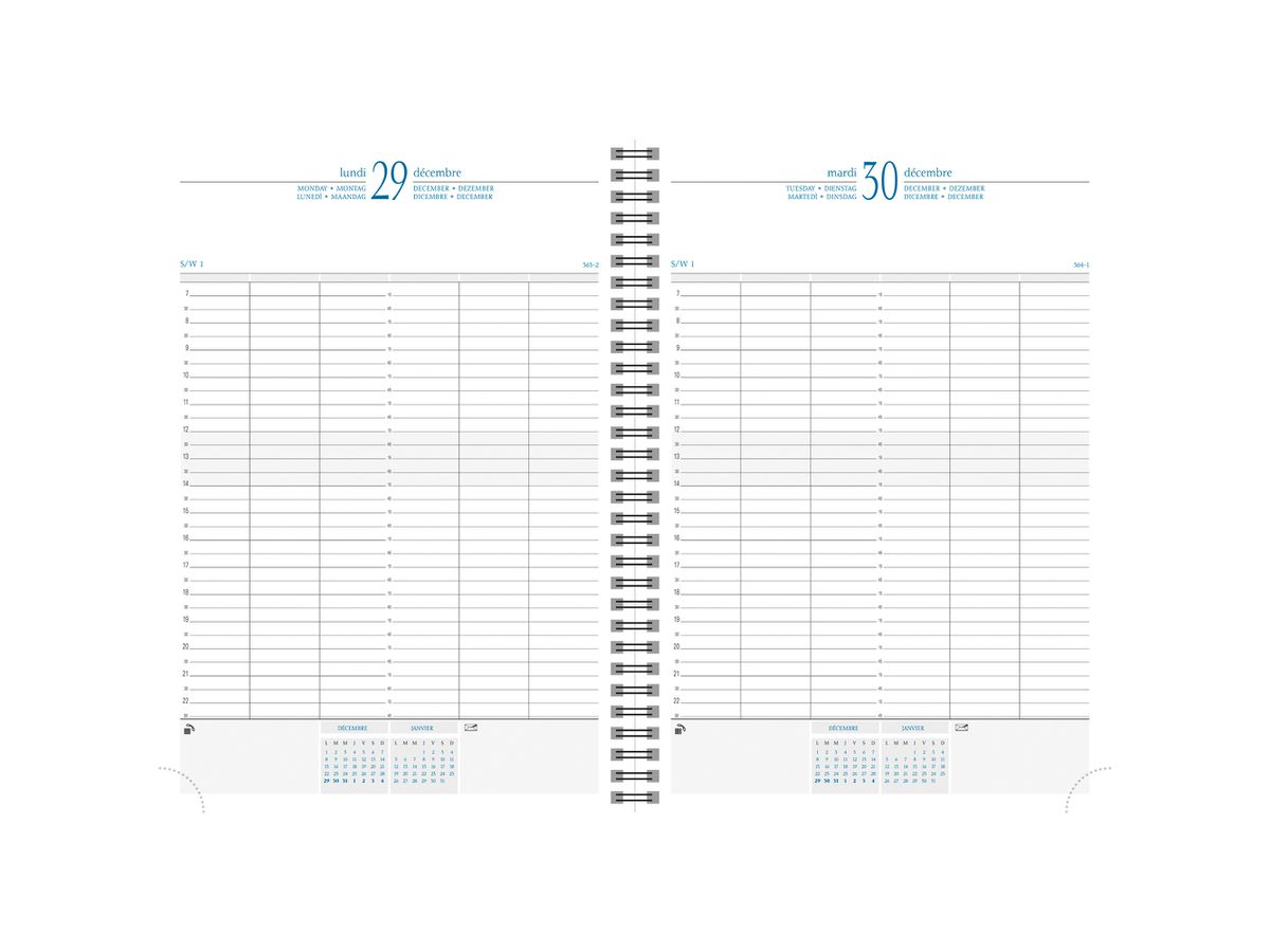 EXACOMPTA Agenda Time 29W 2026 296122E 1G/1P blu Wire-O A4 (3660942046381)